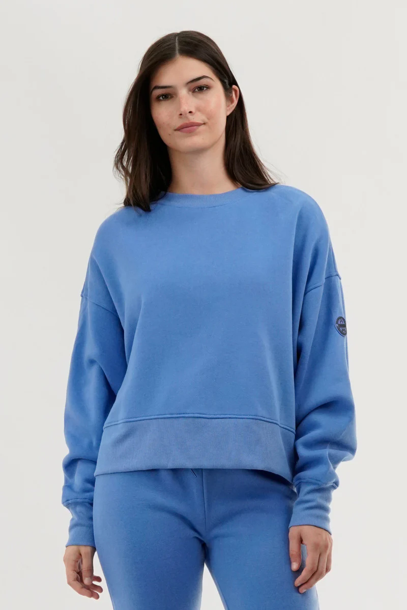 Fahrenheit Drop Shoulder Crewneck Sweatshirt - Blue