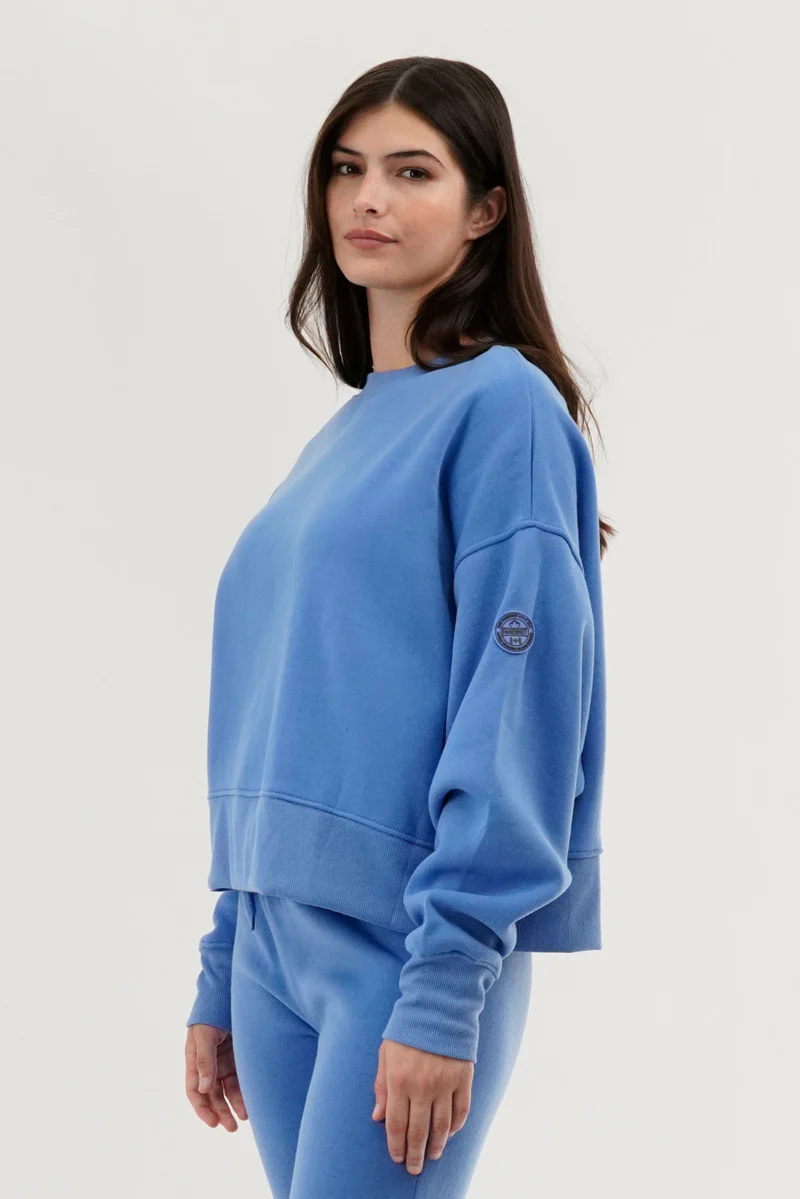 Fahrenheit Drop Shoulder Crewneck Sweatshirt - Blue - Image 2