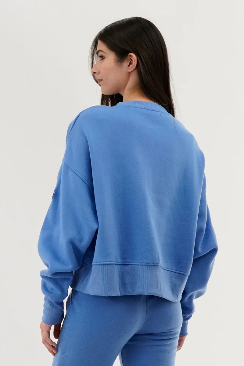 Fahrenheit Drop Shoulder Crewneck Sweatshirt - Blue - Image 3
