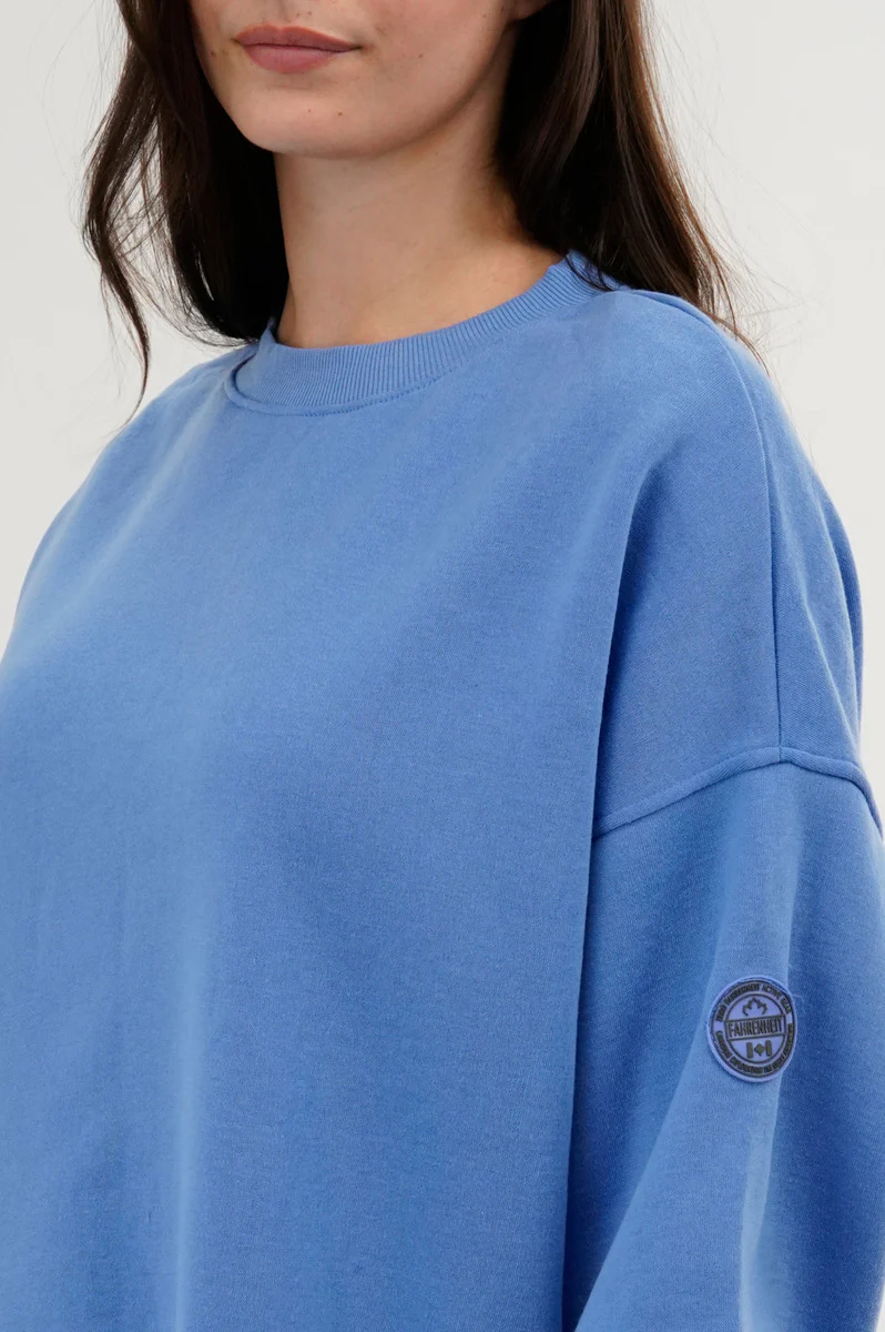 Fahrenheit Drop Shoulder Crewneck Sweatshirt - Blue - Image 4