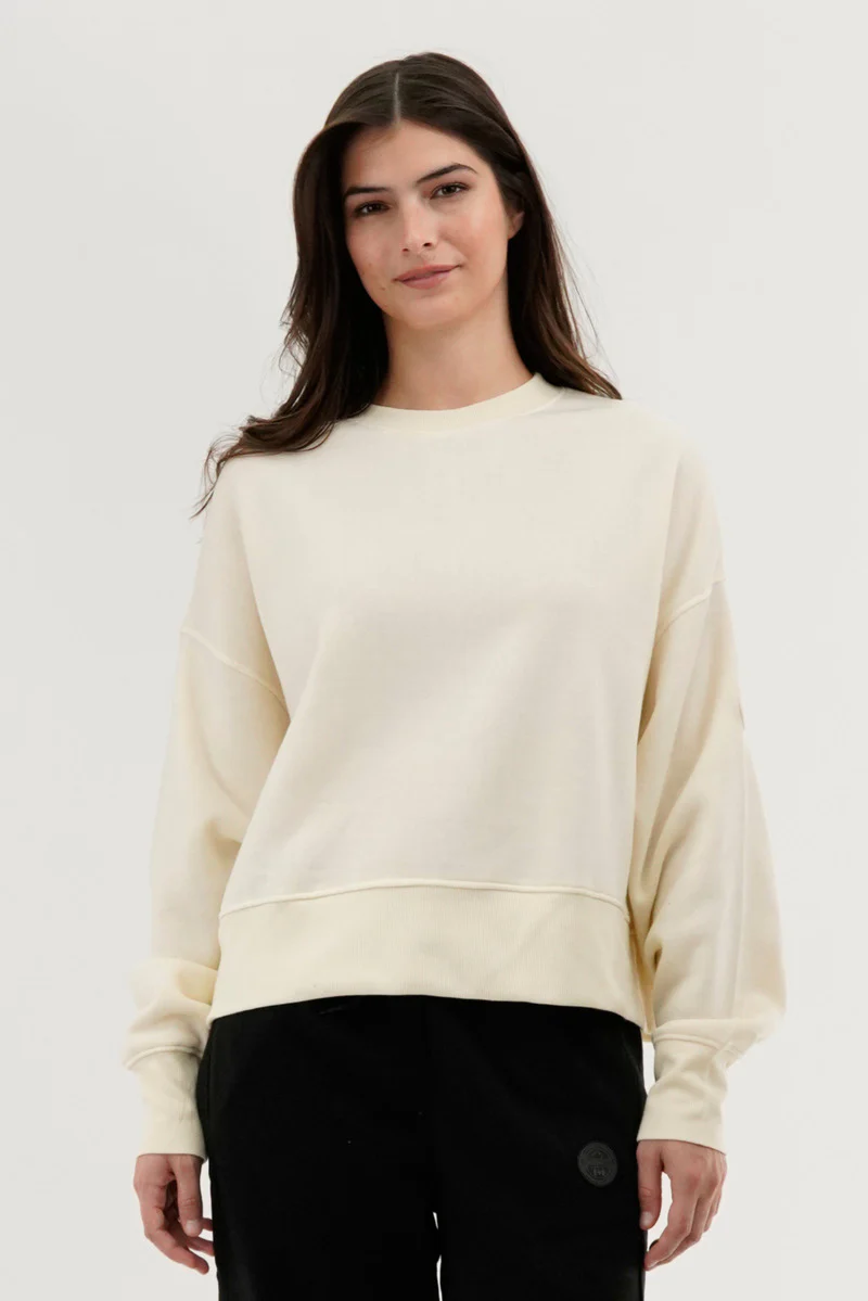 Fahrenheit Drop Shoulder Crewneck Sweatshirt - Cream