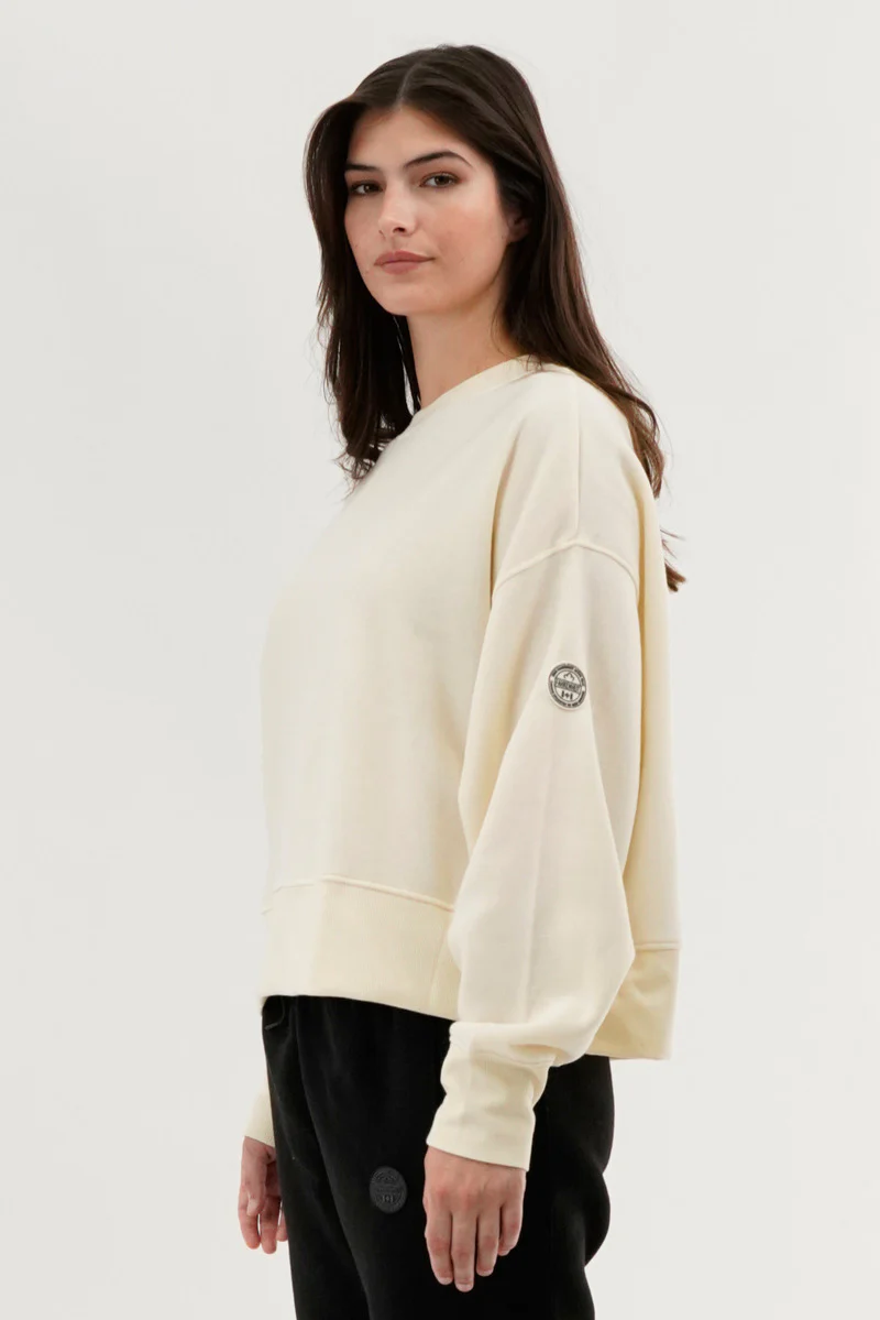 Fahrenheit Drop Shoulder Crewneck Sweatshirt - Cream - Image 2