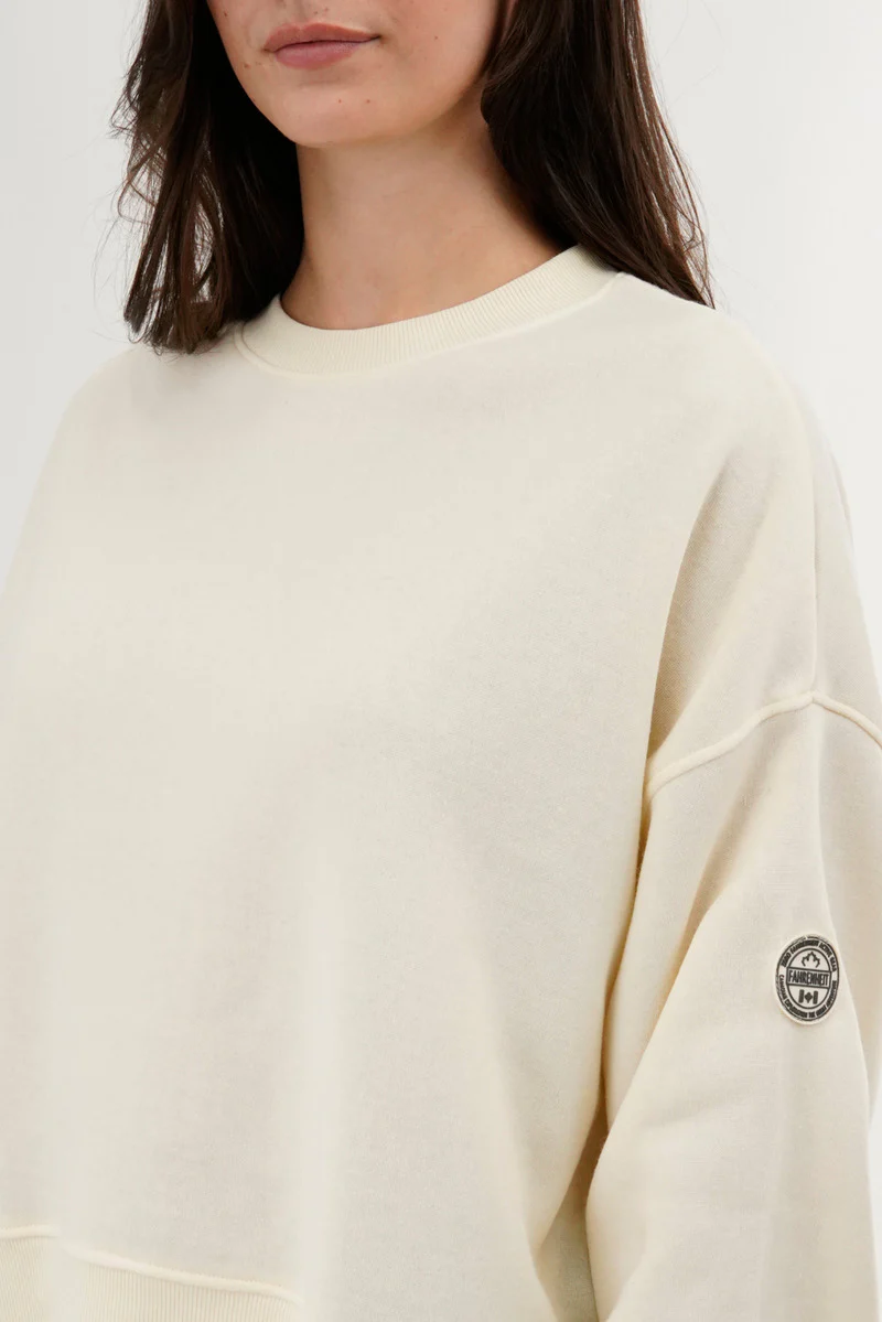 Fahrenheit Drop Shoulder Crewneck Sweatshirt - Cream - Image 4