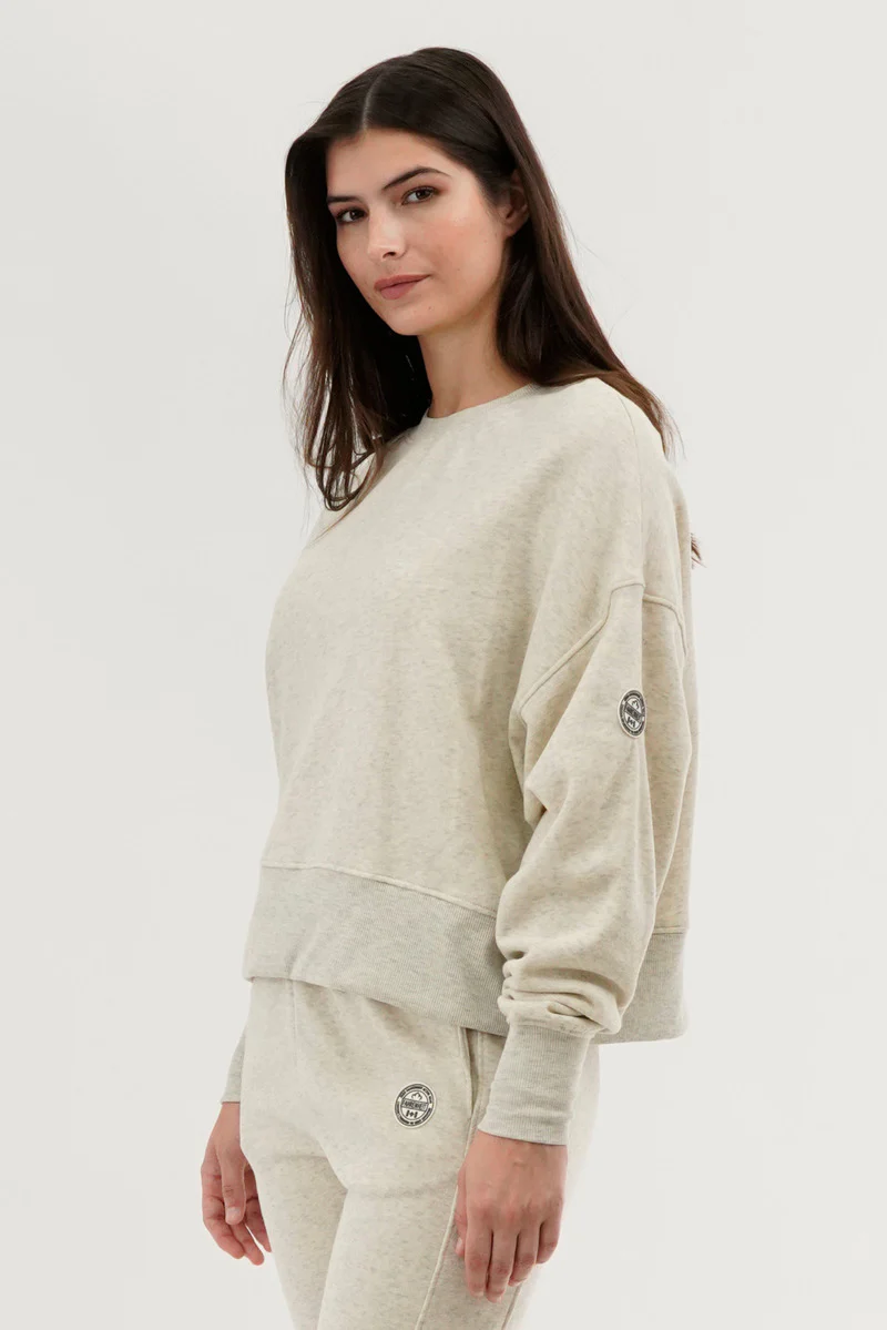 Fahrenheit Drop Shoulder Crewneck Sweatshirt - Beige - Image 2