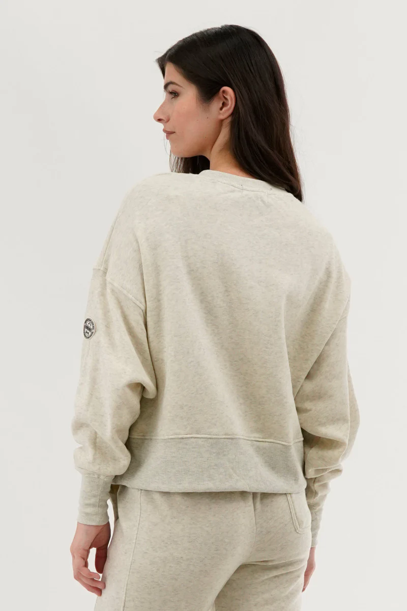 Fahrenheit Drop Shoulder Crewneck Sweatshirt - Beige - Image 3