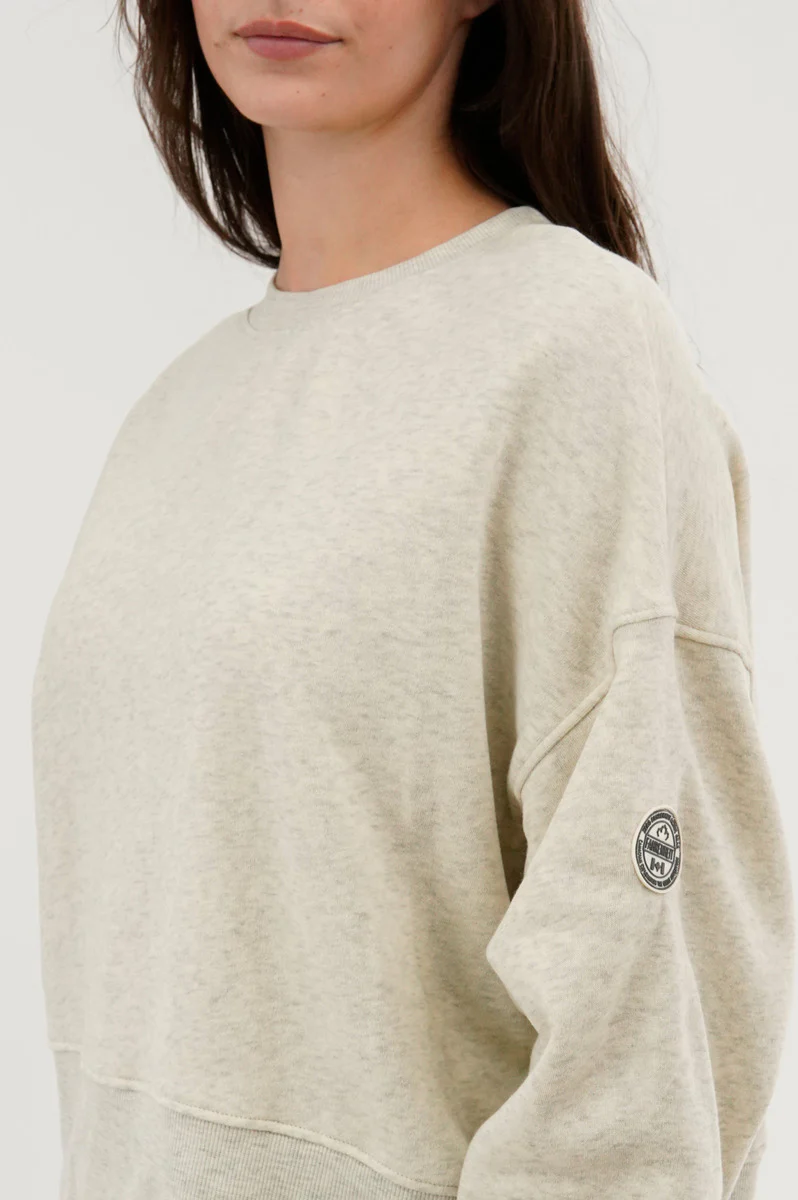 Fahrenheit Drop Shoulder Crewneck Sweatshirt - Beige - Image 4