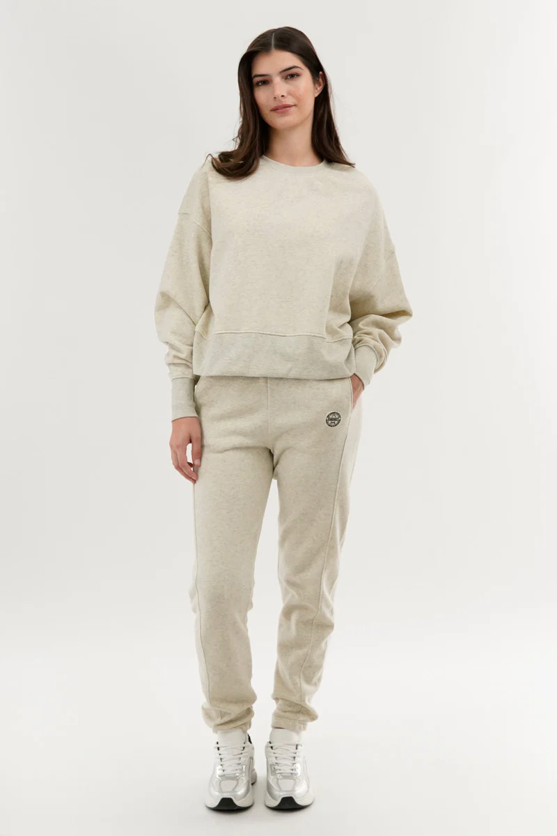 Fahrenheit Drop Shoulder Crewneck Sweatshirt - Beige - Image 5