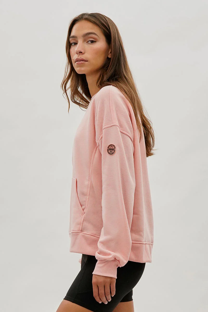 Fahrenheit Drop Shoulder Kangaroo Pocket Sweatshirt - Pink - Image 2