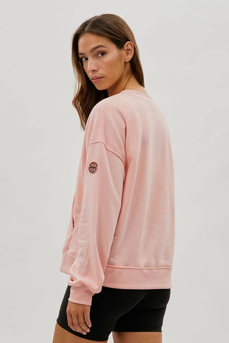 Fahrenheit Drop Shoulder Kangaroo Pocket Sweatshirt - Pink - Image 3