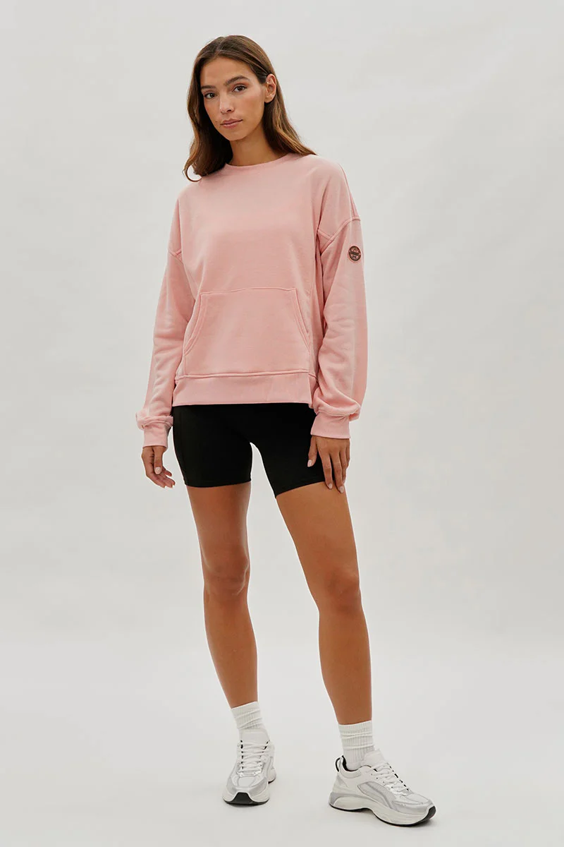 Fahrenheit Drop Shoulder Kangaroo Pocket Sweatshirt - Pink - Image 5