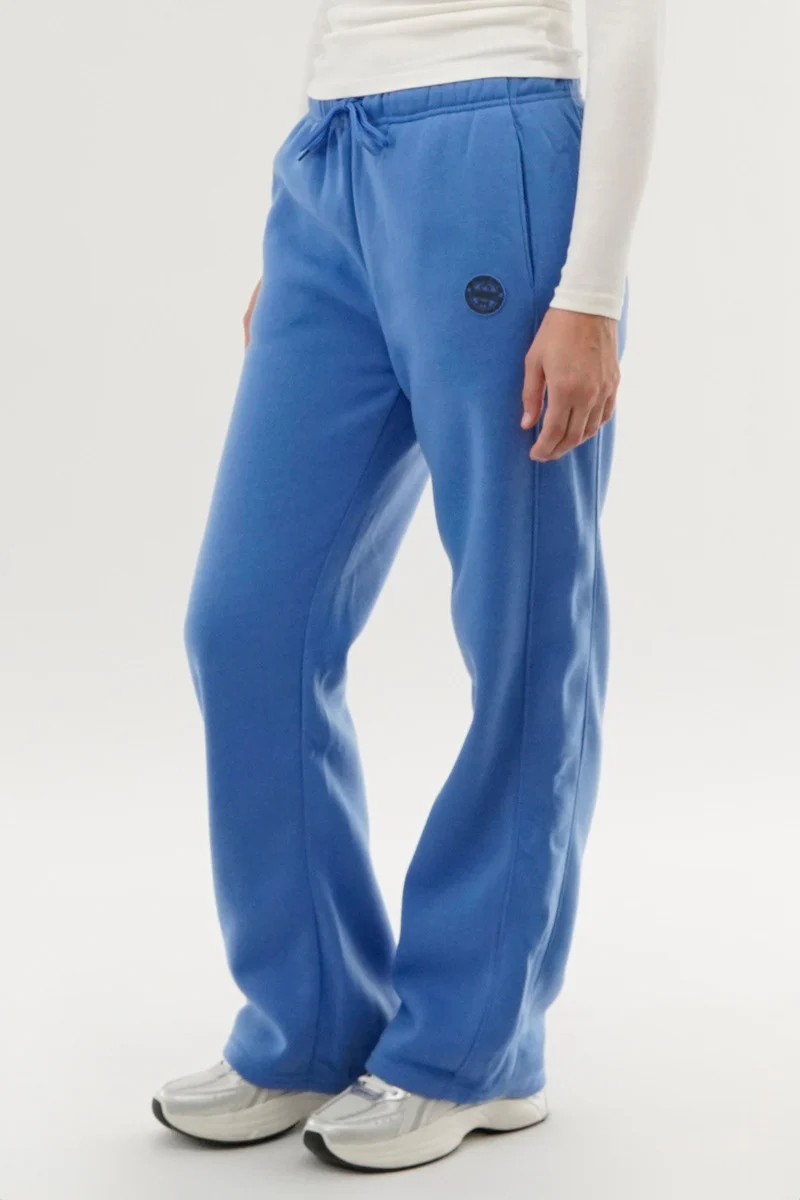 Fahrenheit Wide Leg Fleece Sweatpants - Blue - Image 2