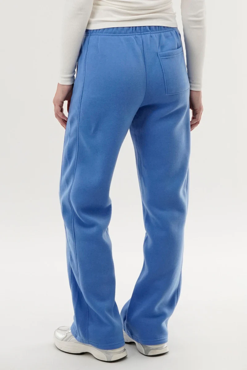 Fahrenheit Wide Leg Fleece Sweatpants - Blue - Image 3