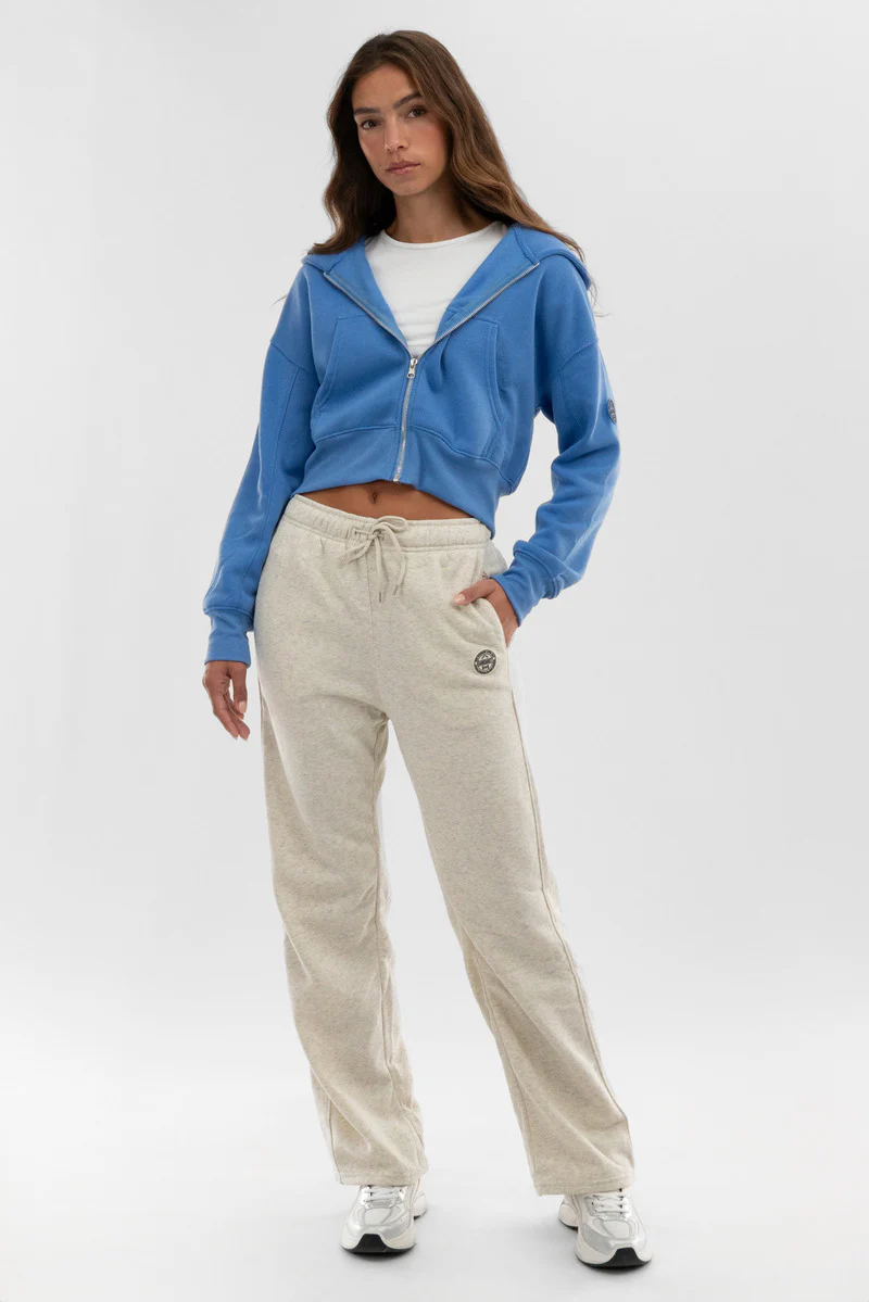 Fahrenheit Wide Leg Fleece Sweatpants - Beige - Image 5