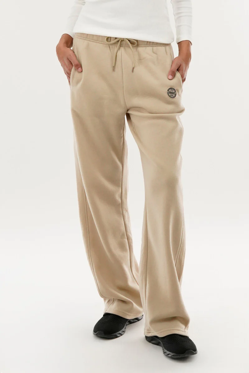 Fahrenheit Classic Wide Leg Sweatpants - Beige