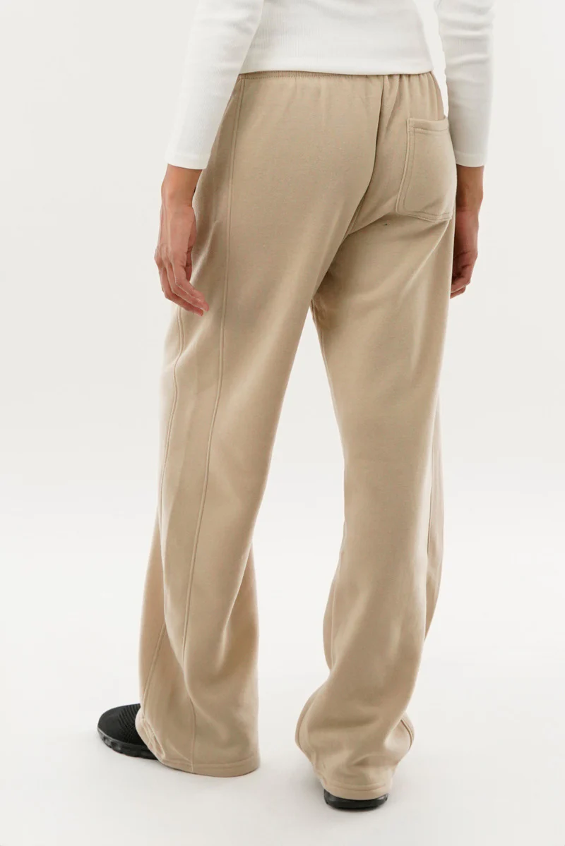 Fahrenheit Classic Wide Leg Sweatpants - Beige - Image 3