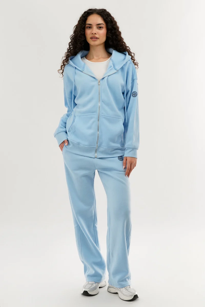 Fahrenheit Classic Wide Leg Sweatpants - Aqua - Image 5
