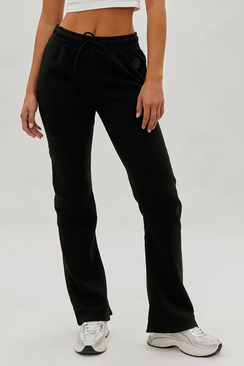 Fahrenheit Wide Leg Drawstring Sweatpants - Black