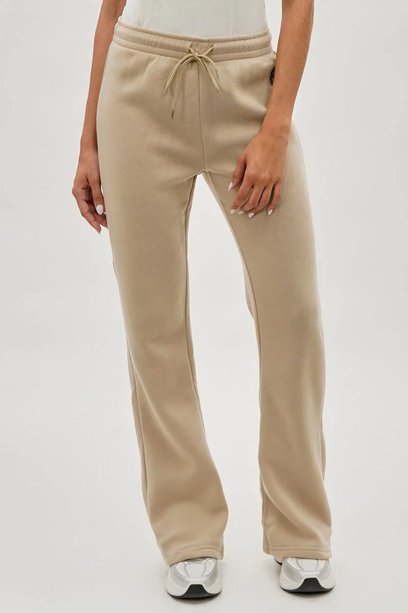 Fahrenheit Wide Leg Drawstring Sweatpants - Beige