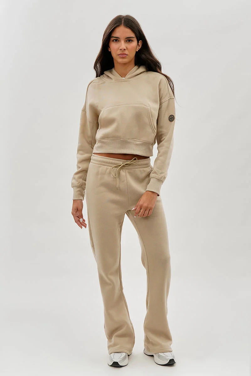 Fahrenheit Wide Leg Drawstring Sweatpants - Beige - Image 5