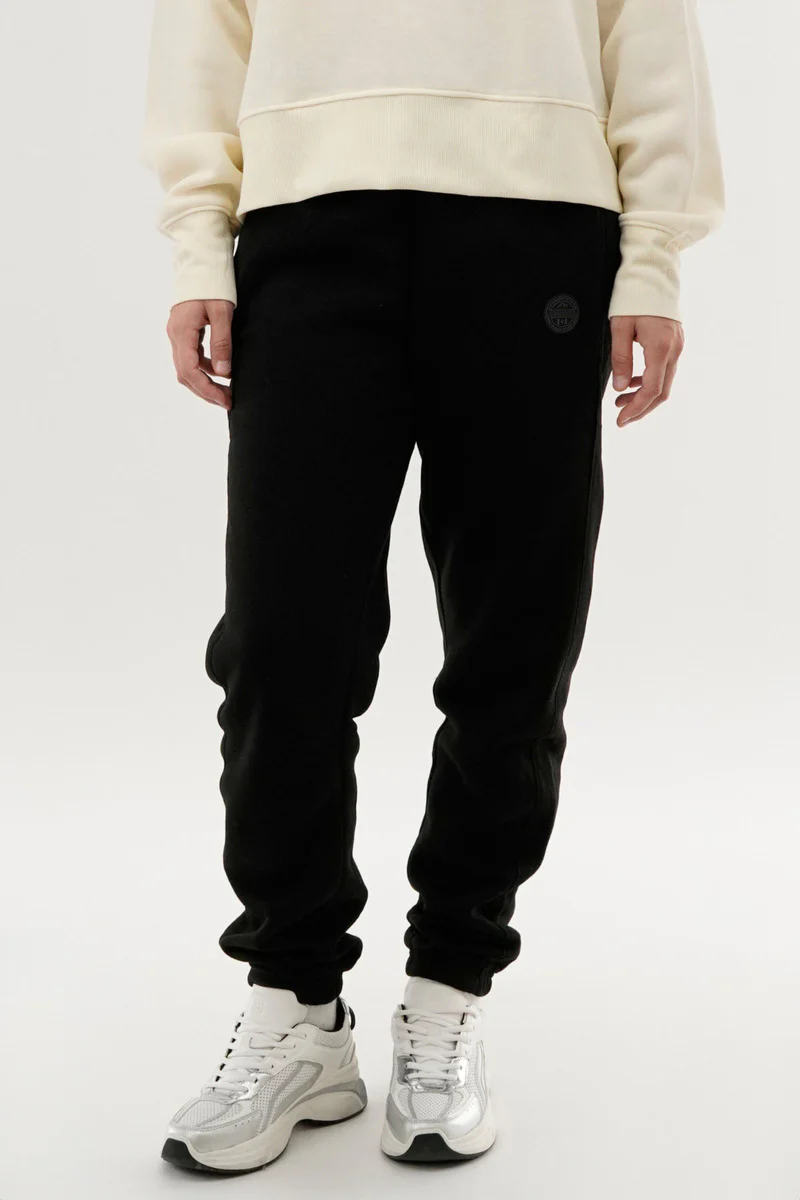 Fahrenheit Tie Waist Fleece Joggers - Black