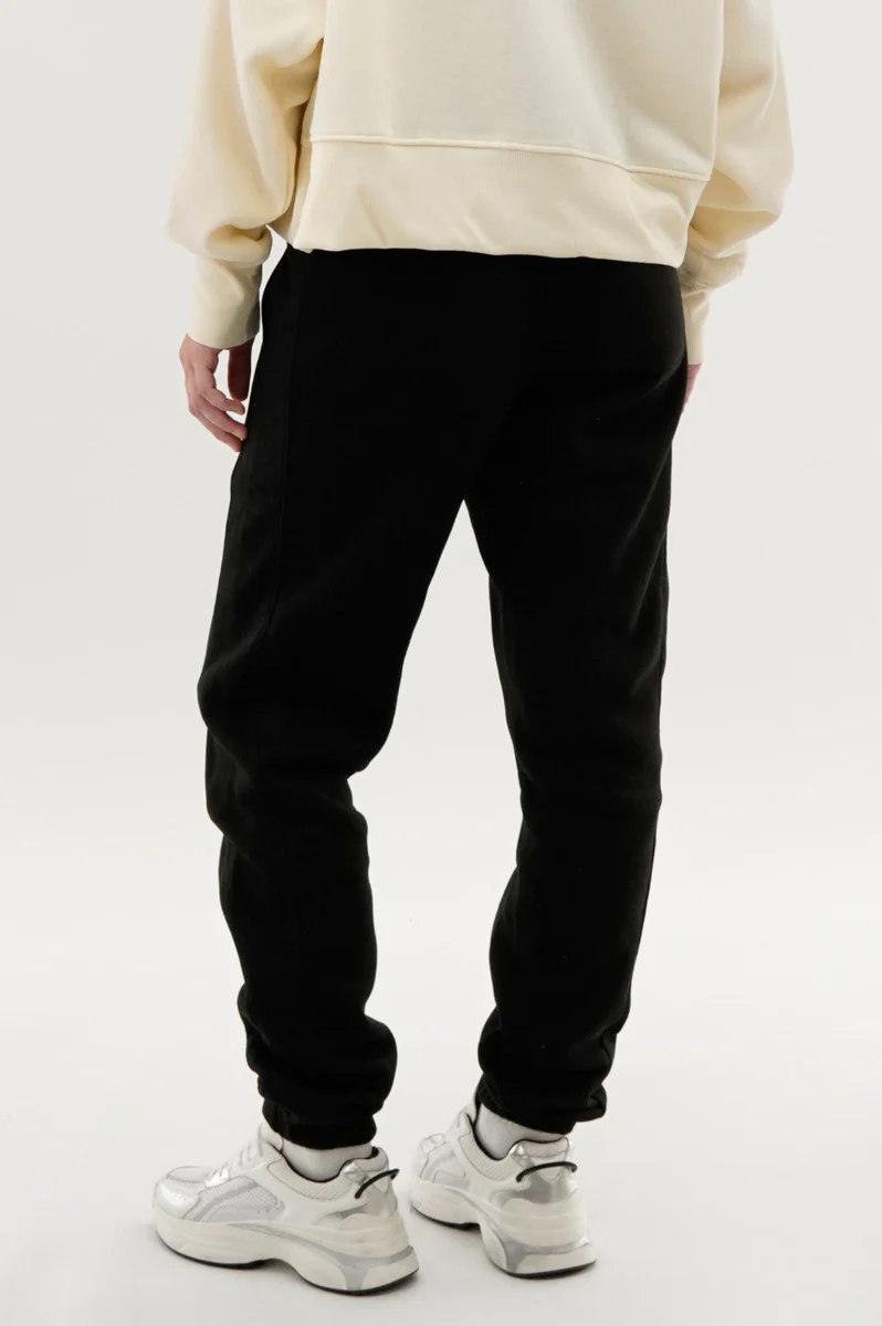 Fahrenheit Tie Waist Fleece Joggers - Black - Image 3