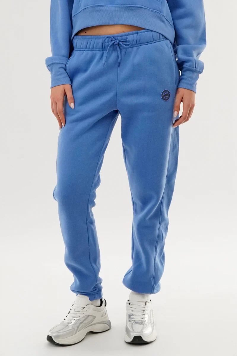 Fahrenheit Tie Waist Fleece Joggers - Blue