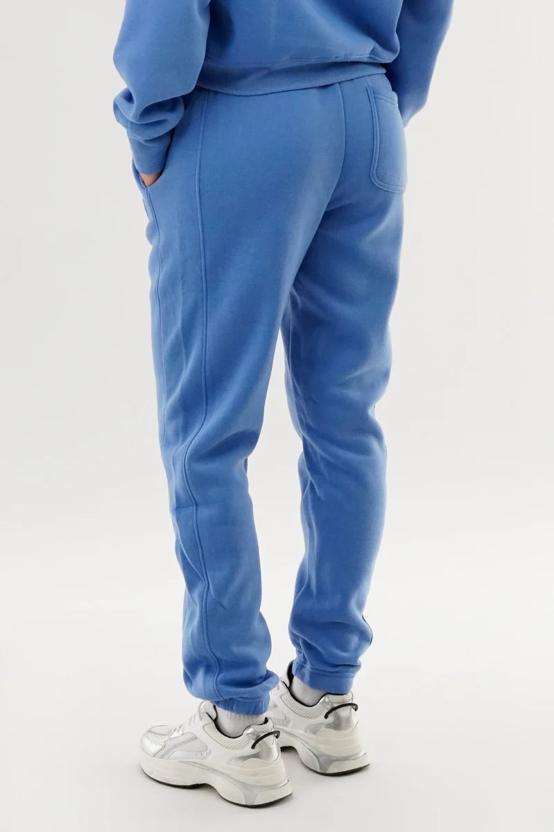 Fahrenheit Tie Waist Fleece Joggers - Blue - Image 3