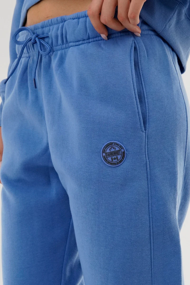 Fahrenheit Tie Waist Fleece Joggers - Blue - Image 4